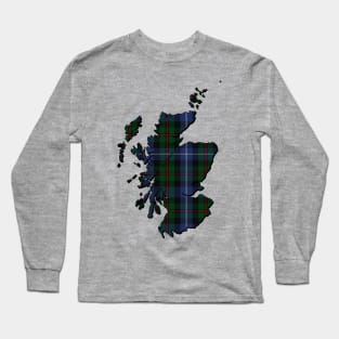 Clan Donnachaidh / Robertson Hunting Tartan Map Long Sleeve T-Shirt